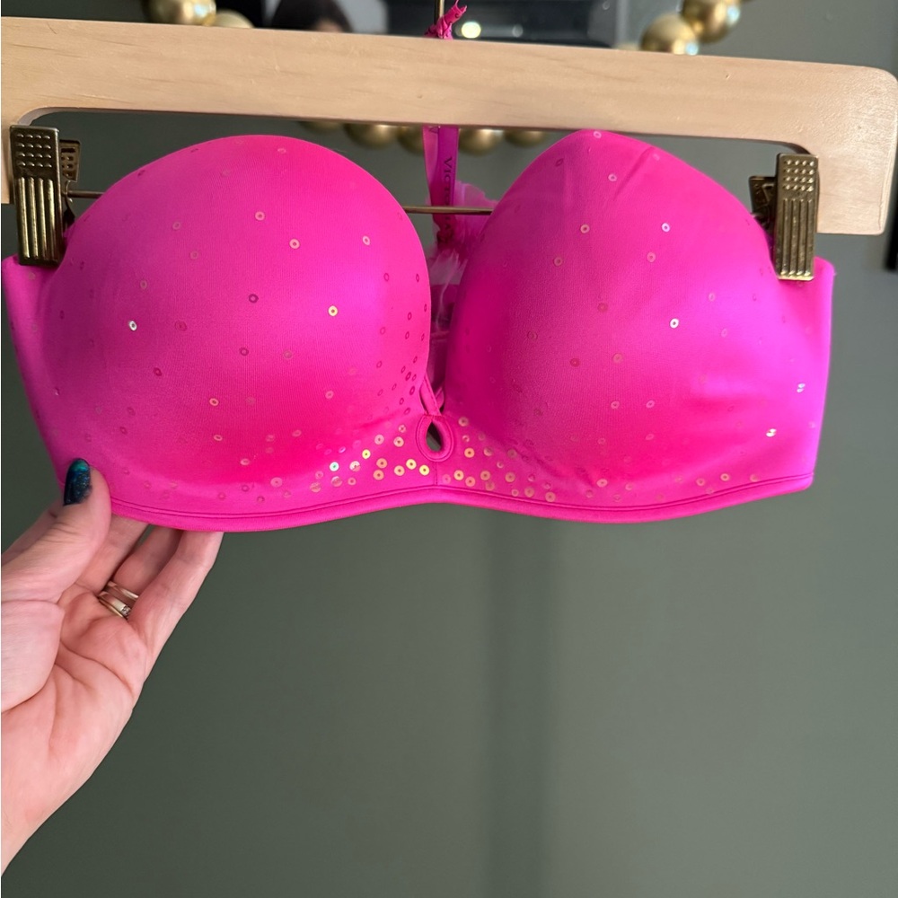 Victoria's Secret Hot Pink Sequin Bra